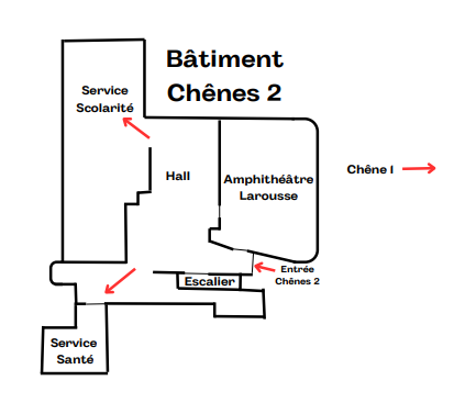 Plan Amphithéâtres Chênes 2 CYU - 2023/2024