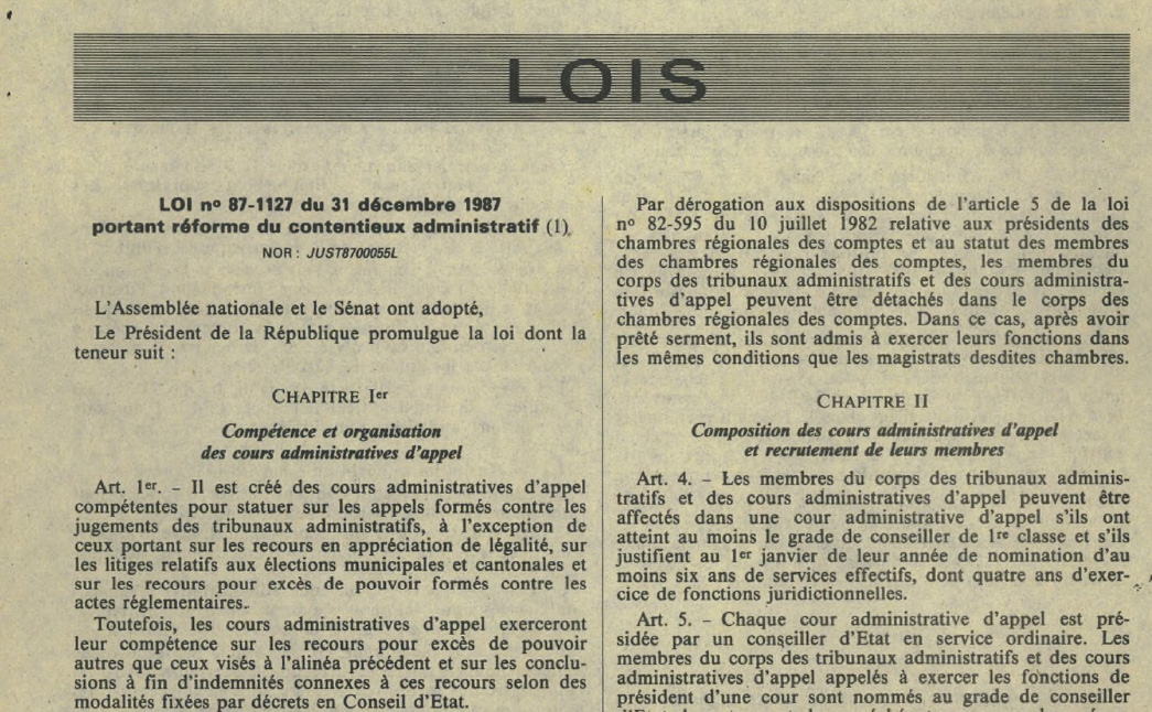 texte de loi paru dans le journal officiel de la République Française