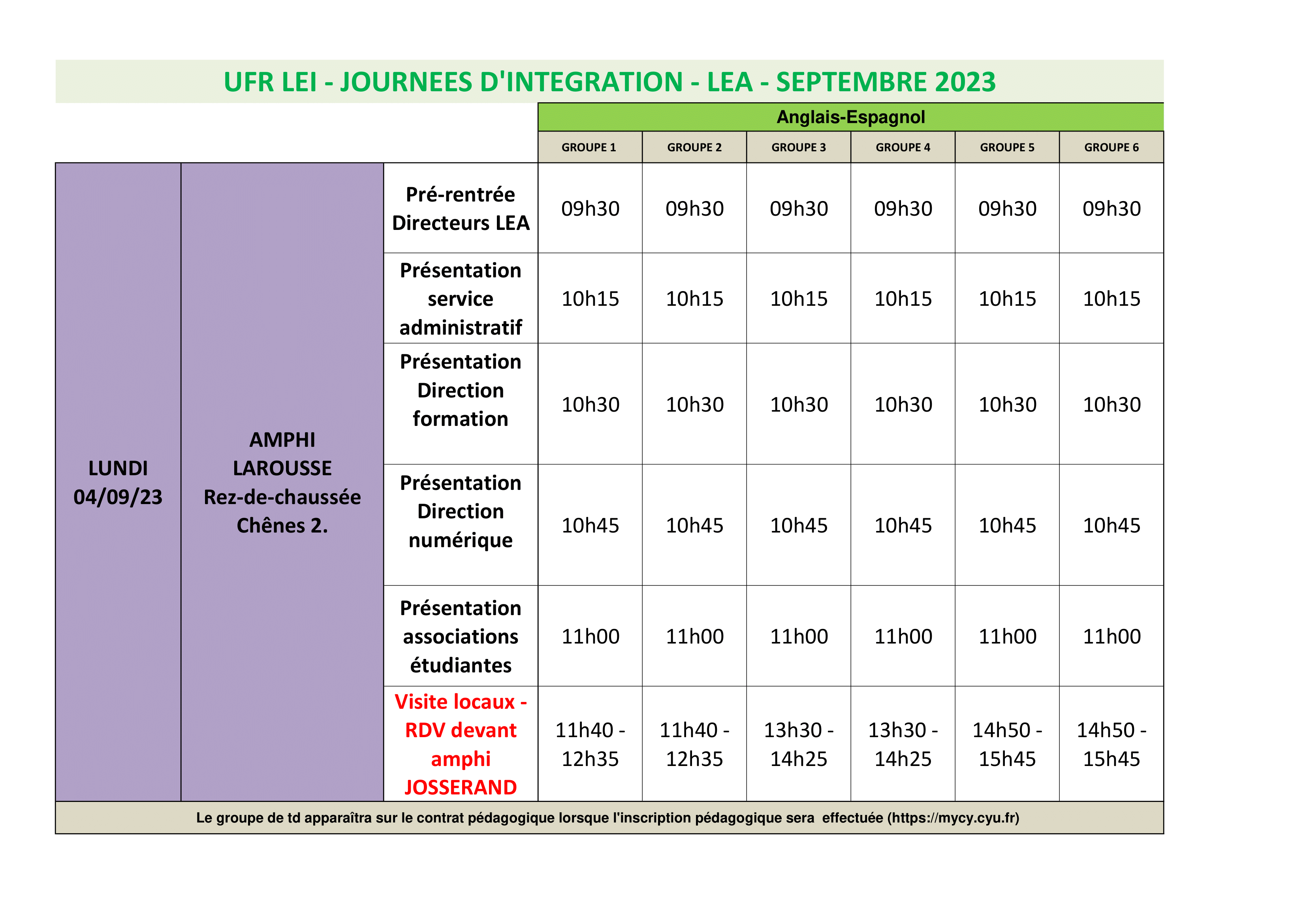 Programme LEA Anglais Espagnol - 2023/2024