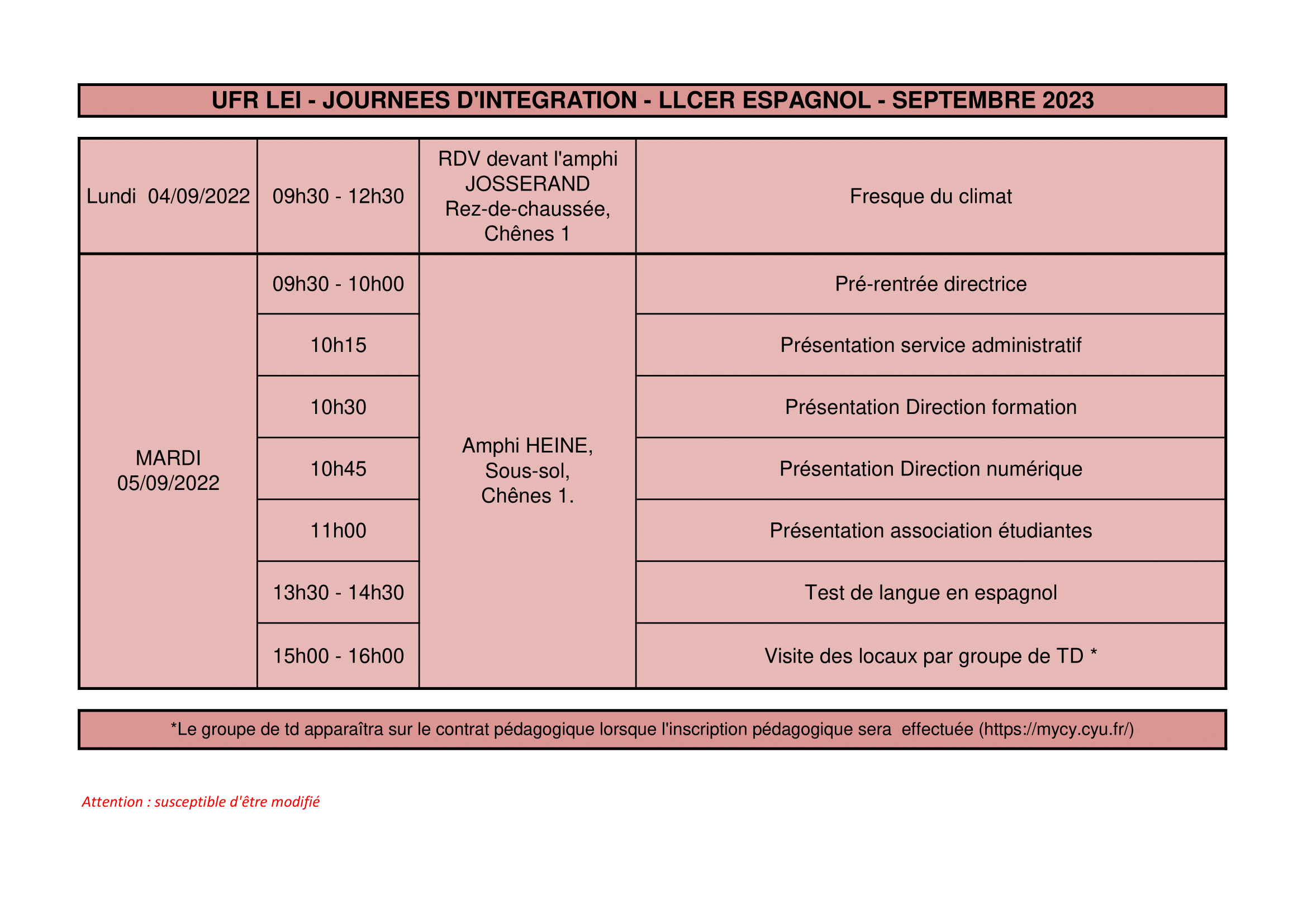 Programme LLCER espagnol - 2023/2024