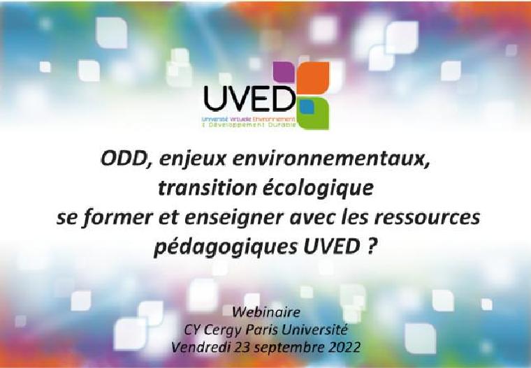 Let's CY | ODD, enjeux environnementaux, transition écologique : se former et enseigner avec les ressources pédagogiques UVED
