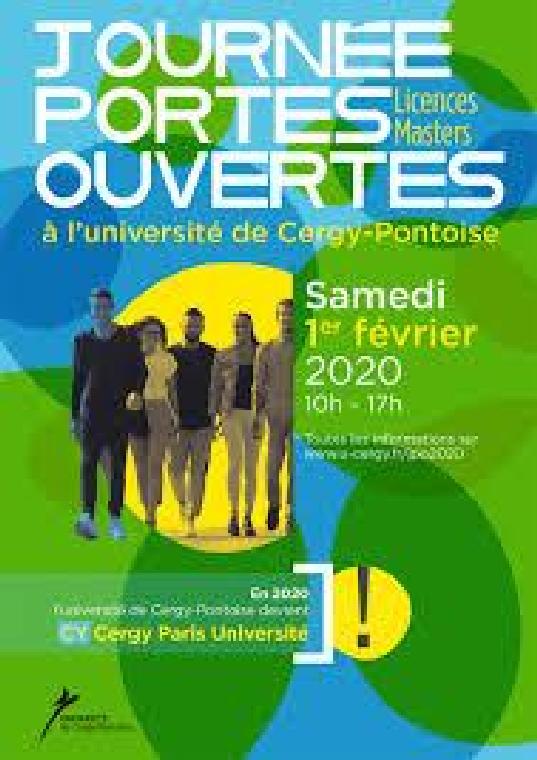  Journée Portes Ouvertes 2020 :  CY Cergy Paris Université propose des parcours  de formation adaptés à ses étudiants
