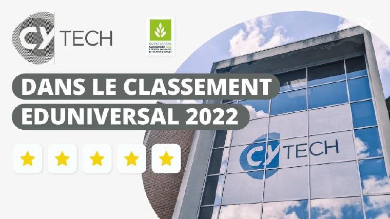 CY Tech se distingue dans le classement des meilleurs Licences, Bachelors et Grandes Écoles Eduniversal 2022