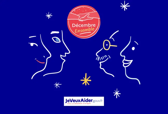 Visuel de la campagne Décembre Ensemble de JeVeuxAider.gouv.fr"